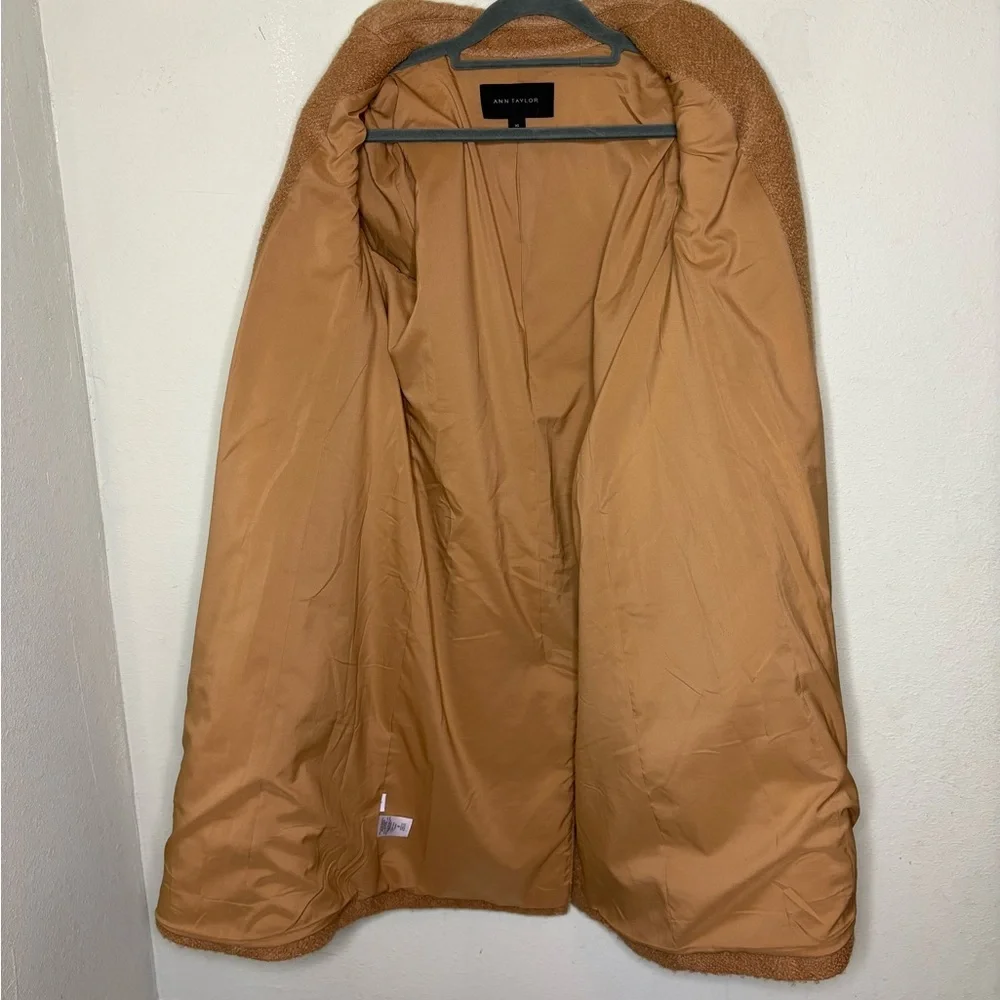 Ann Taylor Camel Wool-Blend Single-Breasted Coat Size XS